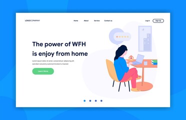 Getting work from home concept illustration for landing page web site template