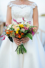 Bridal bouquet of fresh flowers