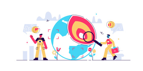 Earth layers vector illustration. Flat tiny 