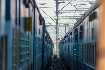 train in the station in india