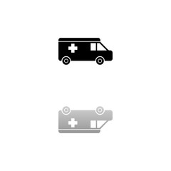 Ambulance icon flat