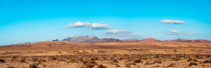 Fototapeta na wymiar Beautiful landscape Desert. Fuerteventura, Canary Islands, Spain