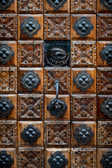 old carved wood door in venice