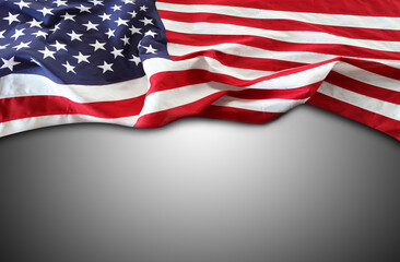 Fototapeta premium Flaga USA na szaro