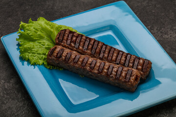 Two Grilled kebeb beef sausages