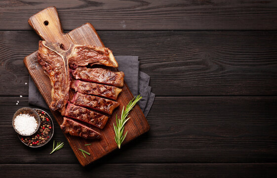 T-bone grilled beef steak