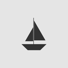 Sail boat icon flat.