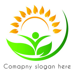 leaves eco green concept business logo vector