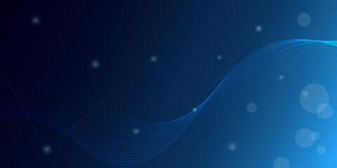 Fototapeta premium Abstract blue background with wave lines texture
