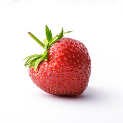 Strawberry fresh vibrant color close up slanted arrangement isolated on white background studio shot