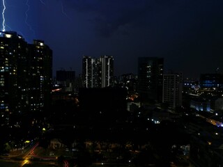 Thunderstorm over Singapore at night - October 2017