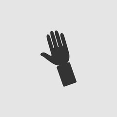 Hand icon flat.
