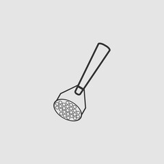 Potato masher icon flat.