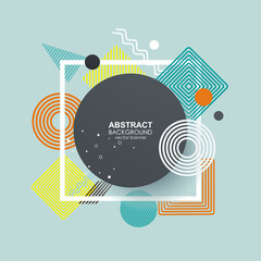 Abstract vecto template design with geometric simple shapes.