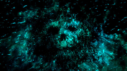 Scary ghost character face illustration