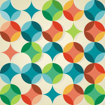 Decorative pattern with drawn circles segments, vector background. © Elena R