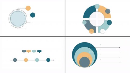 infographic Animation with alpha. Business growth and success concept. Graphs, pie charts, and others are transformed