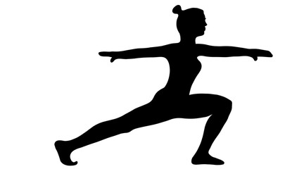 Vector silhouette of woman doing yoga.
