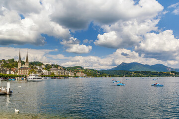 View of Lucerne from lake, Switzerland