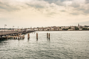 Fototapeta premium Beautiful view of Ryde,Isle of Wight,june 28 2018,Ryde has a great selection of boutique shops,museums and galleries for you to visit along with lots of other things to see and do along its esplanade.