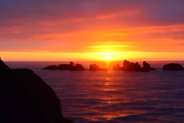 Fototapeta na wymiar Sunset Over The Sea