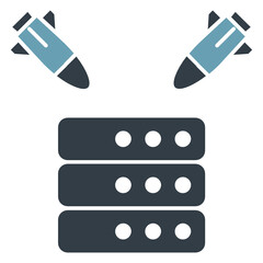 Cyber Attack On Server Concept, Ddos Vector Icon Design 