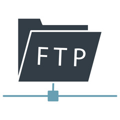 ftp protocol simple icon, file data transmission over the internet upload download vector icon design  
