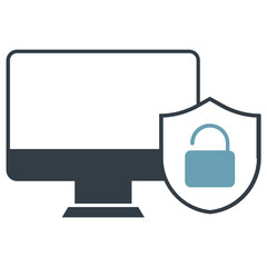 Obraz premium Secured Protected Computer Data Encrypted Transmission Vector Icon Concept 