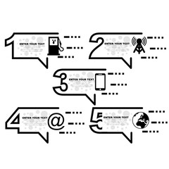 business infographic template with numbers 5 options or steps version ten black and white