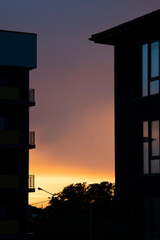 Sunset twilight in purple and orange shades