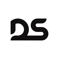 DS Letter Logo Design With Simple style