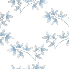 Art watercolor for design, packaging and printing. Ornament of leaves. Seamless watercolor pattern.