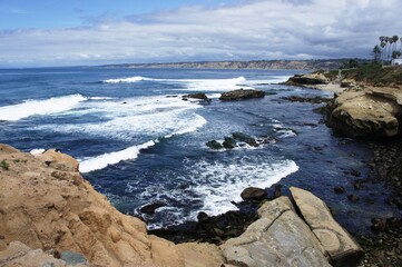 Fototapeta na wymiar coast of the Pacific ocean near San Diego, USA