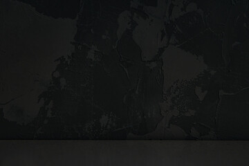 abstract dark concrete black wall background texture inside space