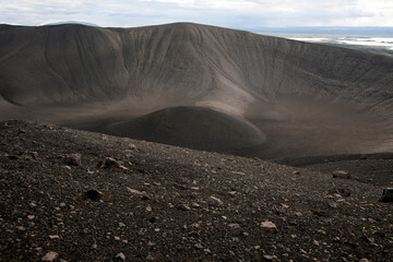 scenic view at volcano rim iceland
