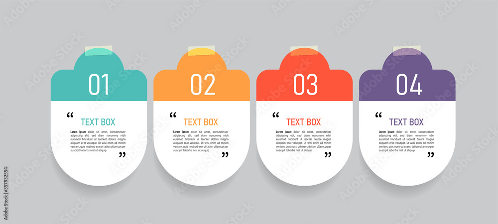 Poster text box design with note papers.