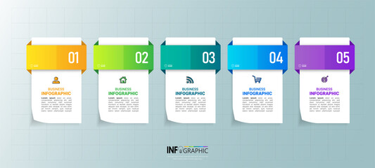 Obraz premium Infographics banner design template, 3D Business conceptor can be used for workflow layout, diagram, annual report, web design. Creative banner, label vector.