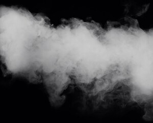 Realistic fog or smoke on black background