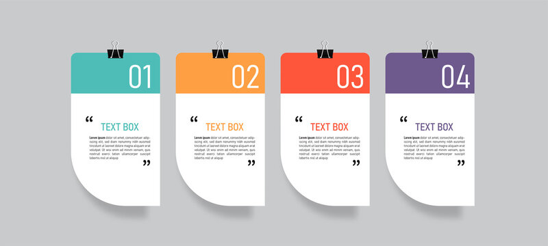 Text box design with note papers.	