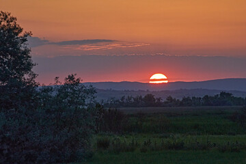 sunset landscape orange evening sky