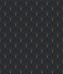 Luxury art deco seamless pattern. Abstract vector background. Geometric damask texture. - 357933994