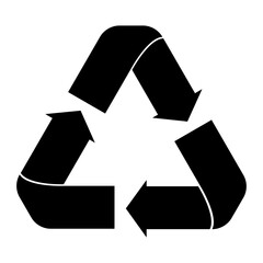 Recycle icon . Vector illustration. Black recycle arrows . White background .  Eco concept .