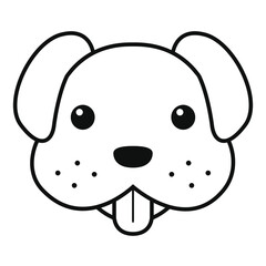 Dog Home Farm Animals Emoji Icon Illustration Face Vector Design Line Art