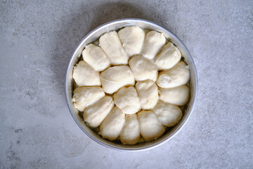 Making burek with cheese, traditional turkish and bosnian borek, delicious pastry filled with cheese