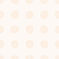 Vector seamless pattern hand drawing peas. Hand drawn circles pastel background. For blades, fabrics, paper, packaging, any of your design.