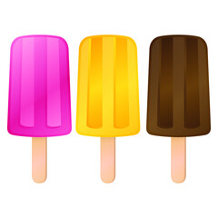 Popsicle Ice Cream Emoji Summer. Icon Object Symbol Gradient. Vector Art Design Cartoon Isolated Background.