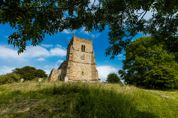 Walesby, Lincolnshire, UK, July 2017, View of Walesby Church in the Lincolnshire Wolds