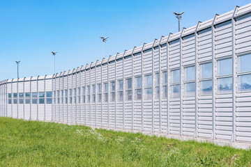 Noise protection fence along the new highway.