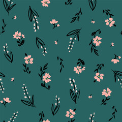 vector retro seamless floral pattern