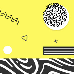 Obraz premium Memphis pattern. Abstract 80's background. Geometric pattern with geometric shapes. Vector illustration.